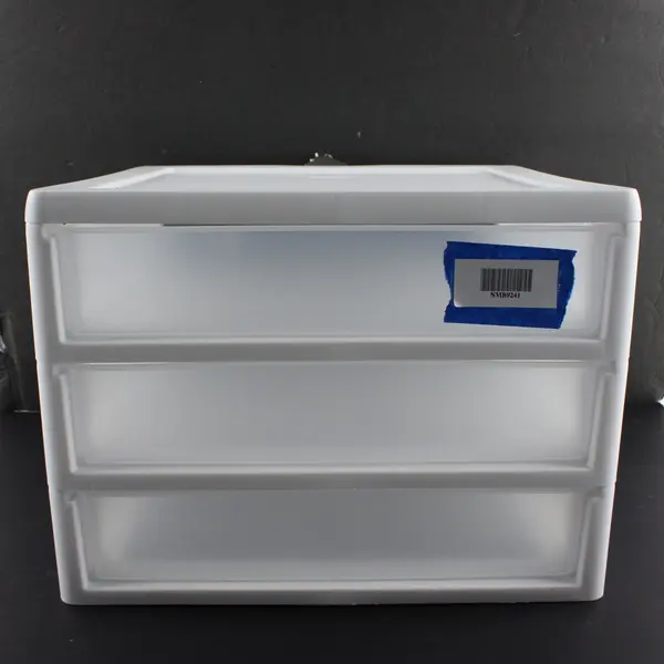 Sterilite White 3 Drawer Desktop Countertop Organizer Translucent Drawers