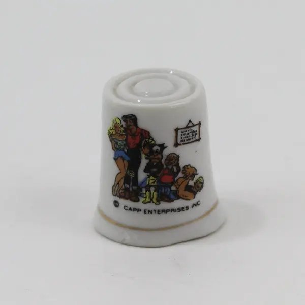 Dogpatch USA Amusement Park Thimble Ceramic Arkansas Lil Abner Capps