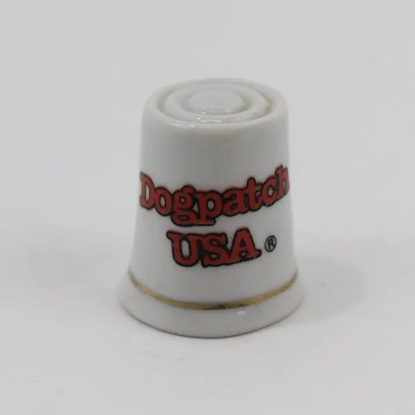 Dogpatch USA Amusement Park Thimble Ceramic Arkansas Lil Abner Capps