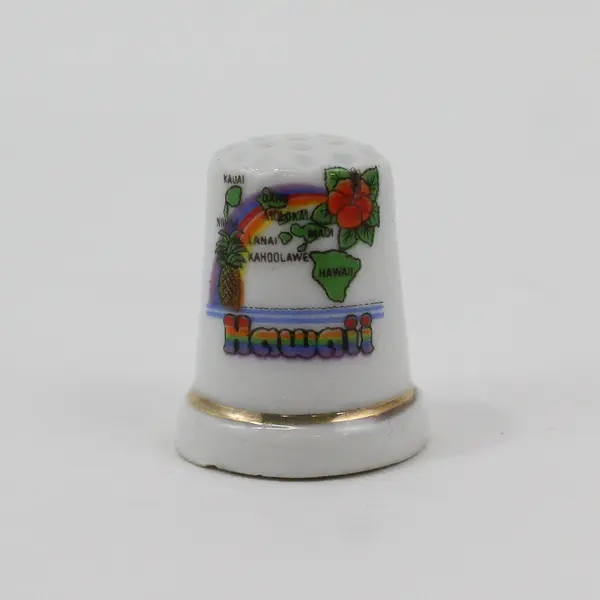 4 Travel Souvenir Ceramic Thimbles  Hawaii, Nashville, New Mexico