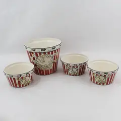 Kitchen Prep 101 by Tabletops Unlimited 4 Piece Ceramic Popcorn Serving Set