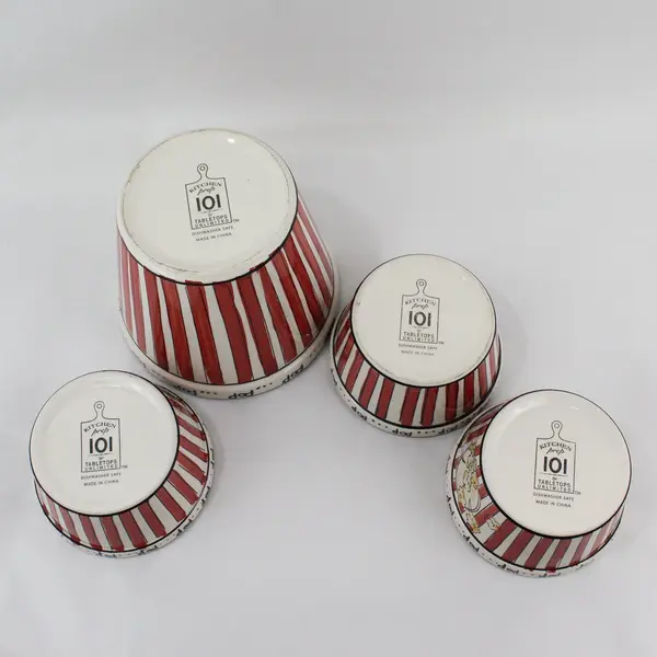 Kitchen Prep 101 by Tabletops Unlimited 4 Piece Ceramic Popcorn Serving Set