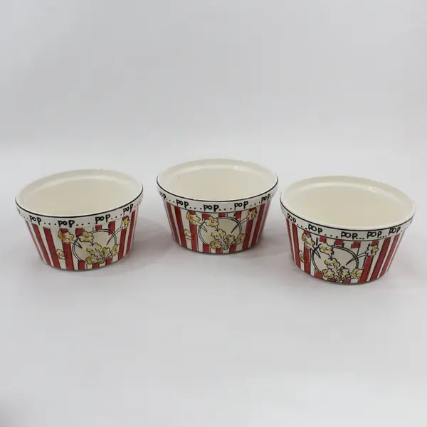 Kitchen Prep 101 by Tabletops Unlimited 4 Piece Ceramic Popcorn Serving Set