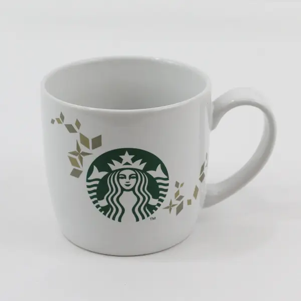 2013 Holiday Starbucks Coffee Mug 14 oz Mermaid White Green Siren Logo Gold