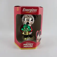 Vintage 2000 Energizer Disney Mickey Mouse Blown Glass Christmas Ornament