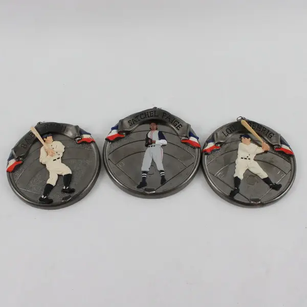 Lot of 3 Hallmark Keepsake Baseball Heroes Ornaments Ruth Paige Gehrig