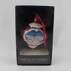 Fine Porcelain Christmas Ball Ornament Library of Congress Jefferson Building