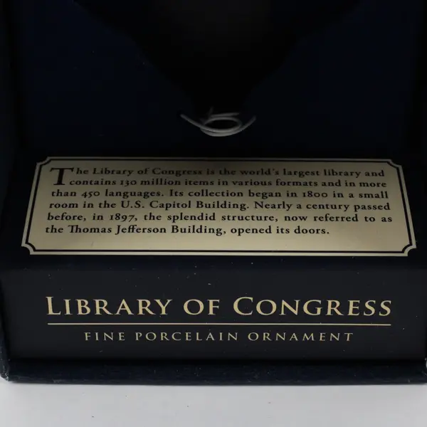 Fine Porcelain Christmas Ball Ornament Library of Congress Jefferson Building