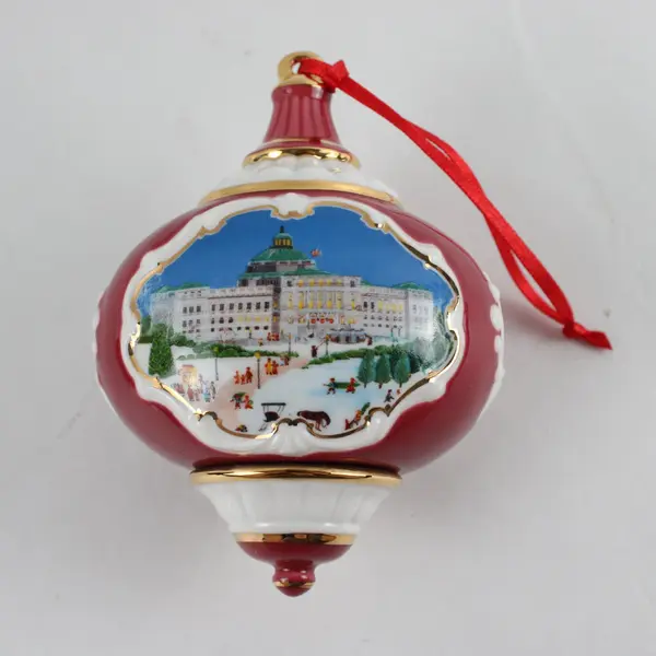 Fine Porcelain Christmas Ball Ornament Library of Congress Jefferson Building