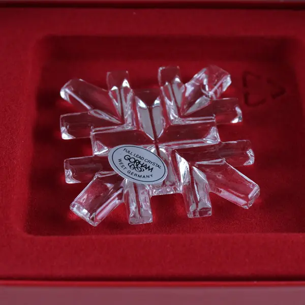 Gorham Crystal Snowflake Christmas Ornament New