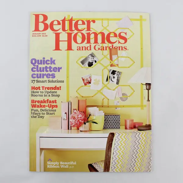 Single Issue Better Homes and Gardens Jan 2013 Featuring Quick Clutter Cures 