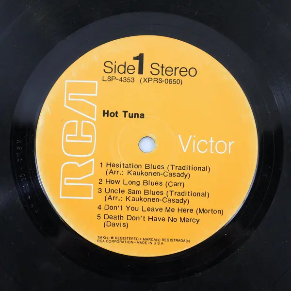 Hot Tuna LP RCA Victor LSP-4353 1970 Blues Rock Vinyl Record