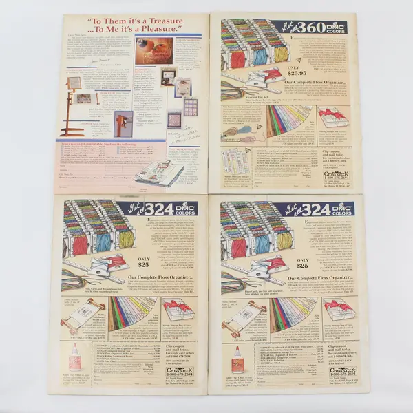 Lot of 4 Vintage 1990 Cross Stitch & Country Crafts Magazines Good