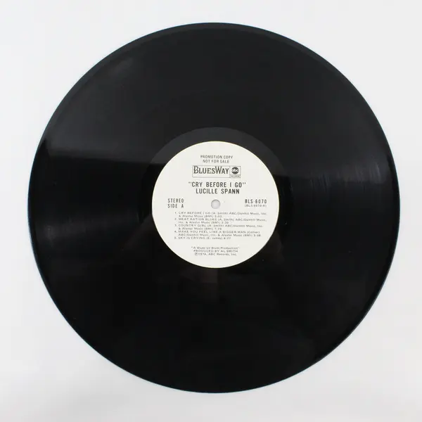 Lucille Spann Cry Before I Go Promo Copy 12" Blues LP BLS-6070