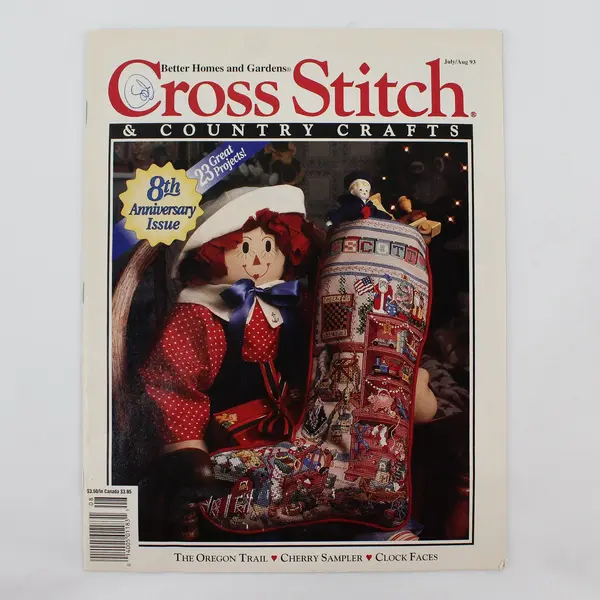 Single VTG July/Aug 1993 8th Anniversary Issue Cross Stitch & Country Crafts Mag