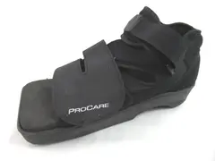 ProCare Square Toe Post Op Shoe Size Small Black Easy Fasten Straps Adjustable 