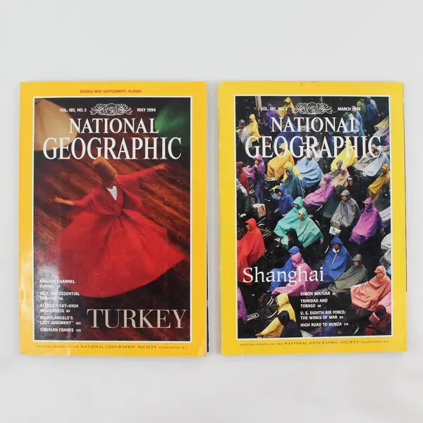 Lot of 6 Vintage 1994 National Geographic Magazines Mar May June July Oct Nov