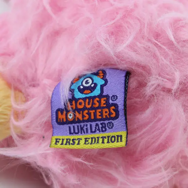 Lot of 2 Plush House Monsters Lukilab Pink Monster & Golden Teddy Bear