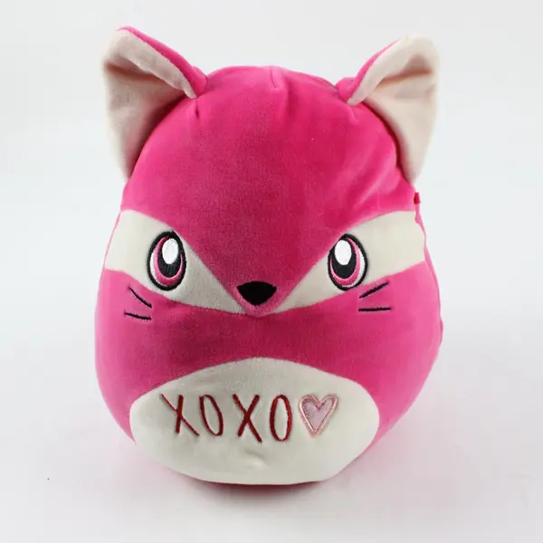 Squishmallow Fern Hot Pink Valentine Fox XOXO Heart Plush 9in