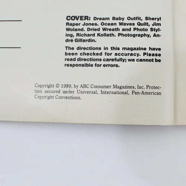 Vintage McCall's Needlework & Crafts Magazine October 1989 Good