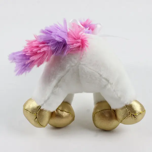 White Plush Unicorn Gold Horn Floral Wreath Crown Stuffed Animal