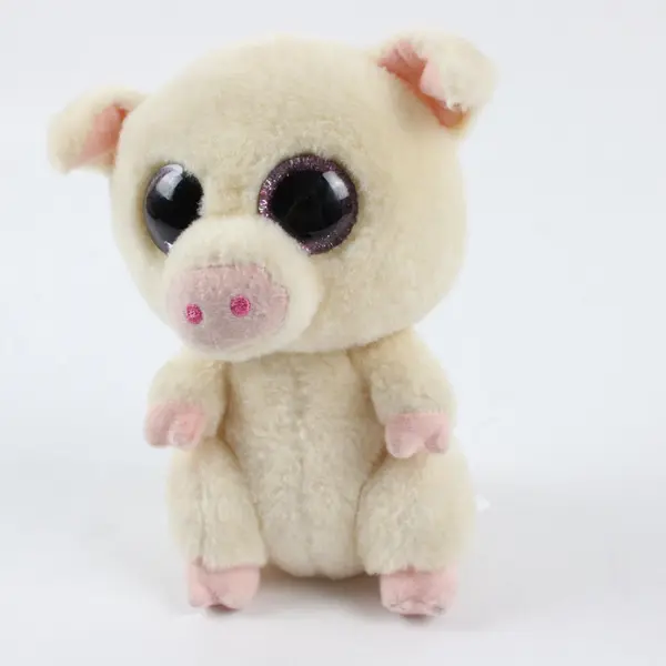 Ty Beanie Boos Piggley Pig Cream Pink Accents Plush 2017