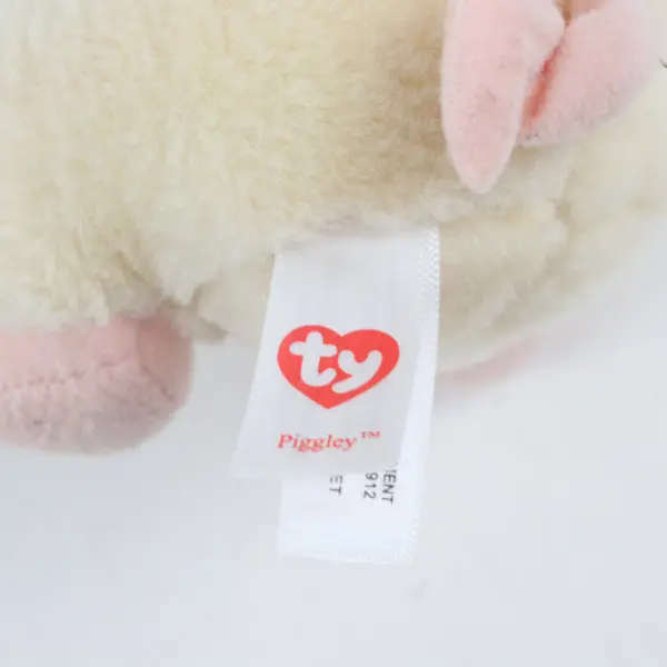 Ty Beanie Boos Piggley Pig Cream Pink Accents Plush 2017