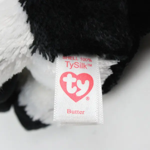 TY Beanie Boos Butter Cow Black White Plush 6in No Ear Tag