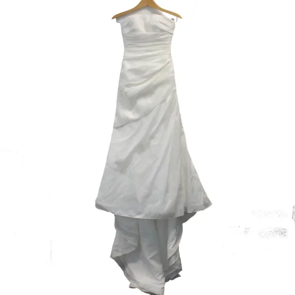 Romantica White Long Train Strapless Wedding Dress Women's Size 8 FLAWED
