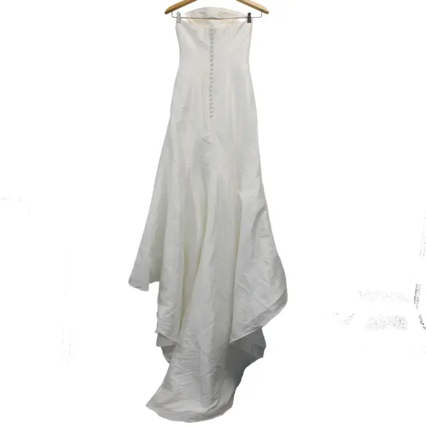 Romantica White Long Train Strapless Wedding Dress Women's Size 8 FLAWED