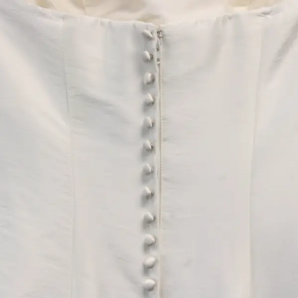 Romantica White Long Train Strapless Wedding Dress Women's Size 8 FLAWED