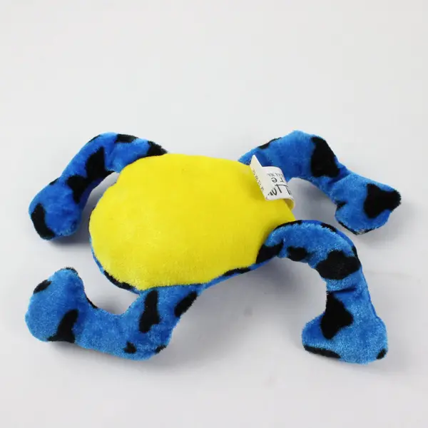 Lot of 2 Used Small Plush Stuffed Animals Blue Spotted Frog Purple Cat