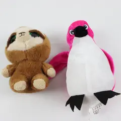 Ideal Toys Direct Pink Penguin Brown Sloth Lot of 2 Used Plush