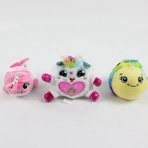 Lot of 3 Small Plush Toys Narwhal Bee Unicorn Stuffed Animals Mixed Lot