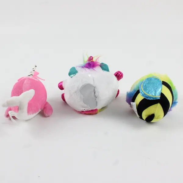 Lot of 3 Small Plush Toys Narwhal Bee Unicorn Stuffed Animals Mixed Lot