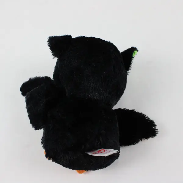 Ty Beanie Boo Beastie Bat Black Plush Retired Green Glitter Eyes 6in