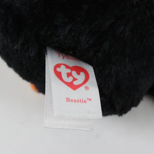 Ty Beanie Boo Beastie Bat Black Plush Retired Green Glitter Eyes 6in