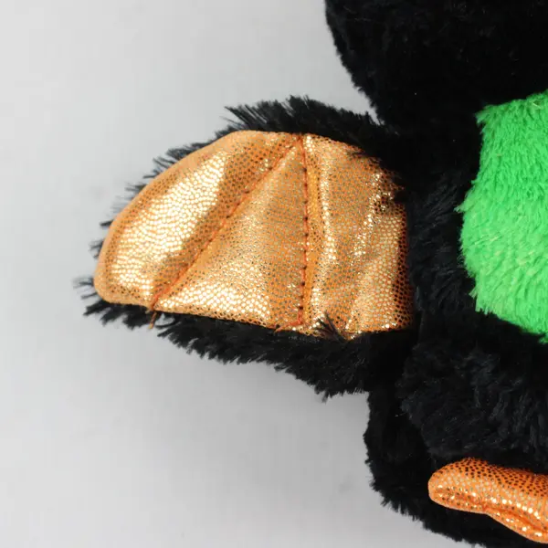 Ty Beanie Boo Beastie Bat Black Plush Retired Green Glitter Eyes 6in