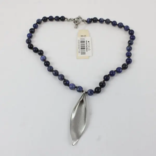 NWT Reaction Kenneth Cole Sodalite Beaded Pendant Necklace 17"