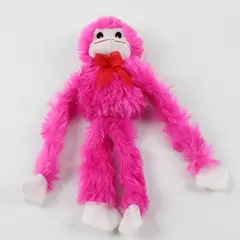 Pink White Fluffy Monkey Plush Stuffed Animal Soft Cuddly Toy