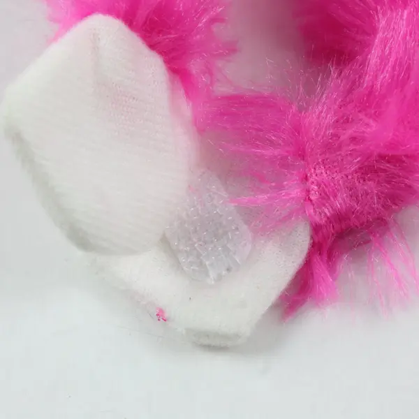 Pink White Fluffy Monkey Plush Stuffed Animal Soft Cuddly Toy
