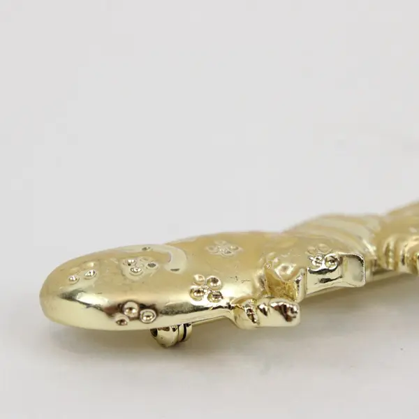 Vintage AJC Cat Trio Gold-Tone Brooch 3"