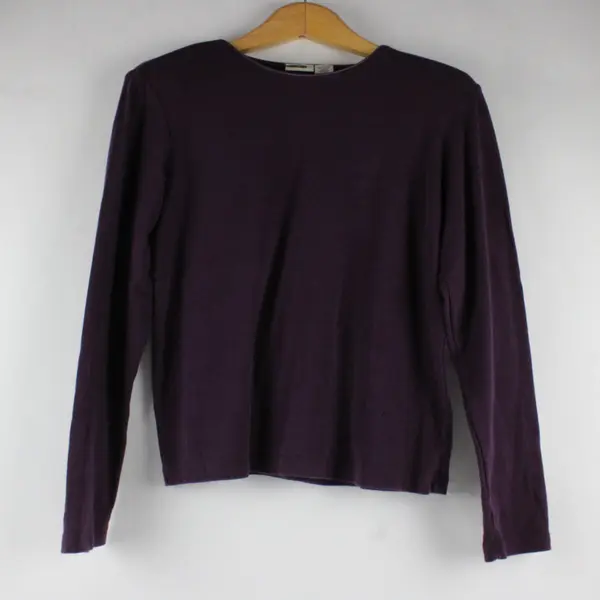 Cherokee Plum Purple Long Sleeve Cotton Rayon Shirt Womens M
