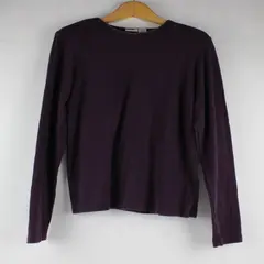 Cherokee Plum Purple Long Sleeve Cotton Rayon Shirt Womens M
