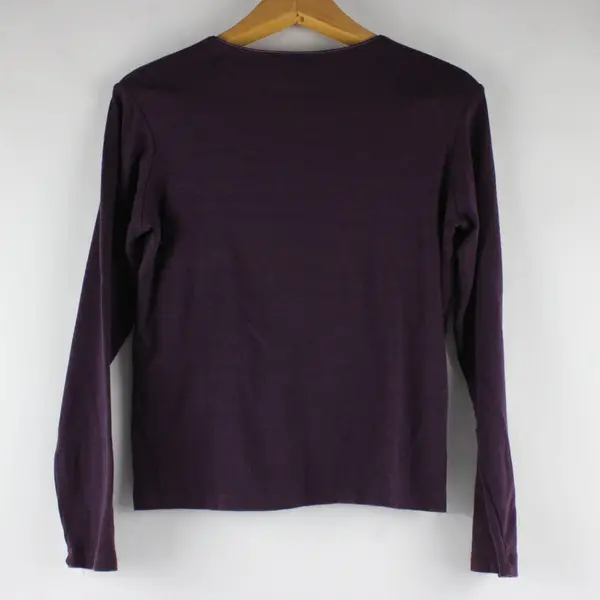 Cherokee Plum Purple Long Sleeve Cotton Rayon Shirt Womens M