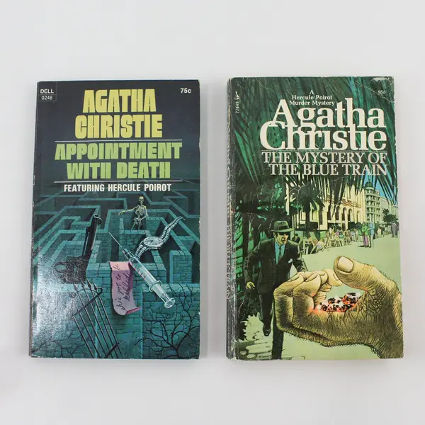 Lot of 2 1971 Agatha Christie Hercule Poirot Appointment With Death Blue Train