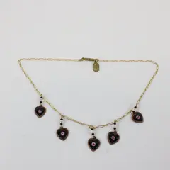 Vintage Signed Kingston N.Y. Gold-Tone Multi-Heart Charm Necklace