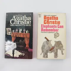 Lot of 2 Agatha Christie PB Mrs McGinty's Dead Elephants Can Remember 1972-73
