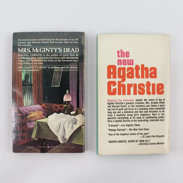 Lot of 2 Agatha Christie PB Mrs McGinty's Dead Elephants Can Remember 1972-73