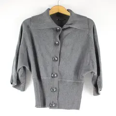 Anne Klein Gray 3/4-Sleeve Button-Front Cardigan Women's Medium